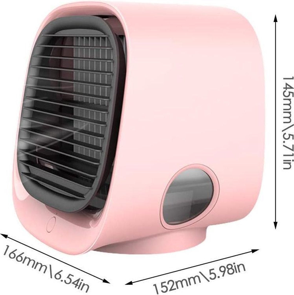 Aircooler Tafelventilator - Mini Luchtkoeler - USB Ventilator geschikt voor Tafel of Bureau - Roze