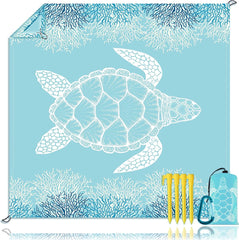 YONO Strandlaken XXL - Strandkleed Compact en Lichtgewicht - 200x200 cm - Picknickkleed - Lichtblauw