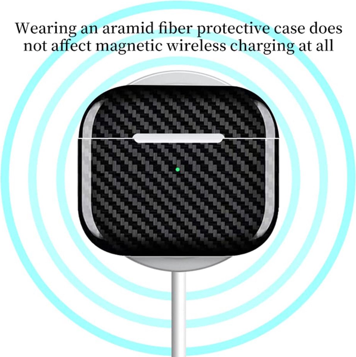 YONO Carbon Hoesje geschikt voor Apple Airpods 3 – Hard Case - Koolstofvezel Beschermhoes - Zwart