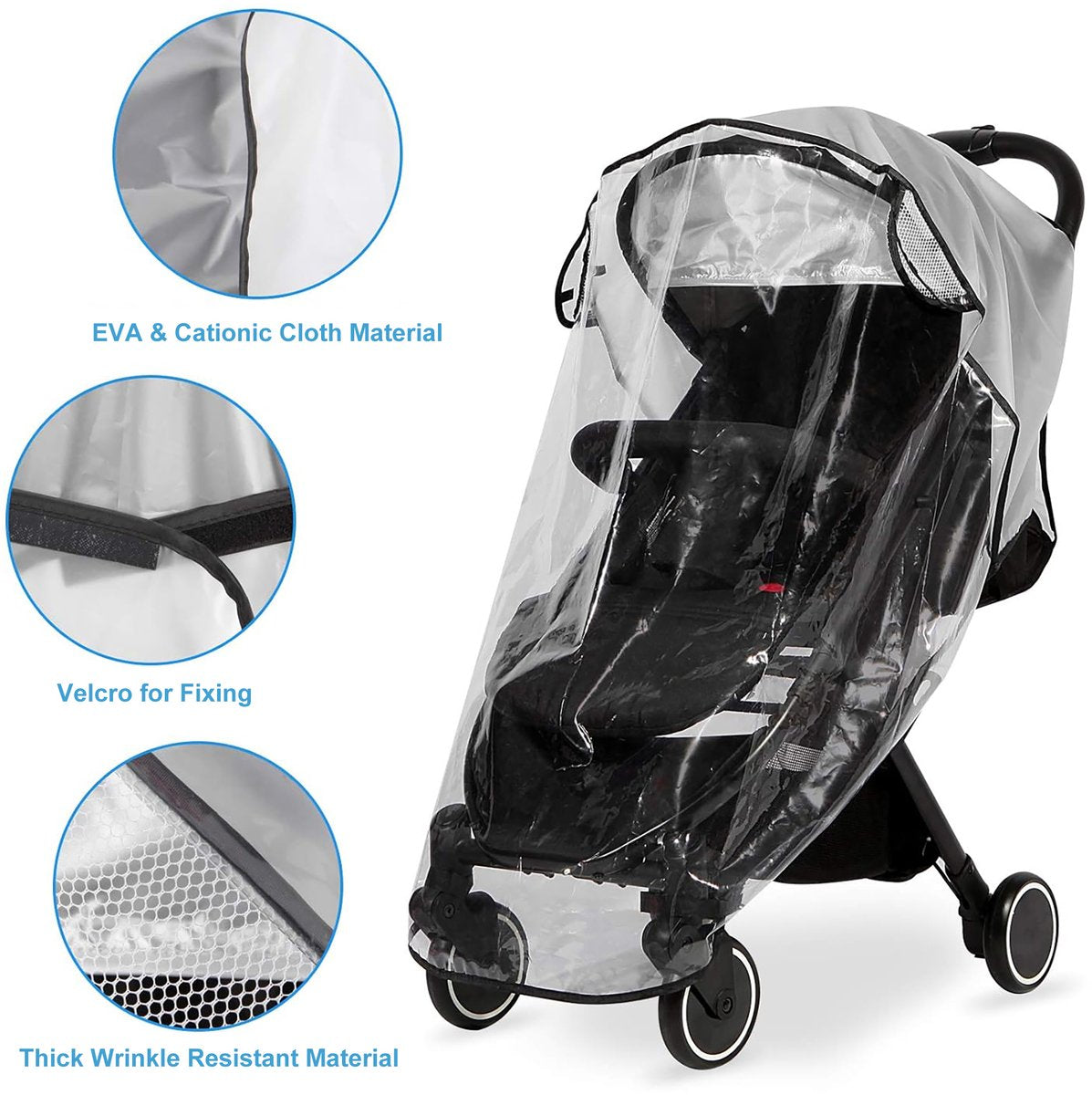 YONO Regenhoes Kinderwagen Universeel - Buggy Hoes - Wandelwagen - Transparant