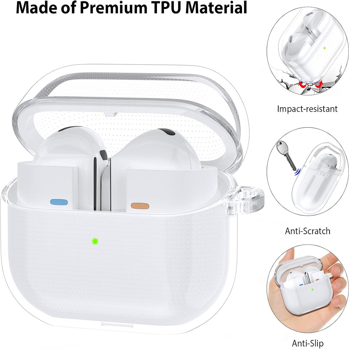 YONO Soft Case geschikt voor Samsung Galaxy Buds 3 / 3 Pro - Siliconen Hoesje - Transparant