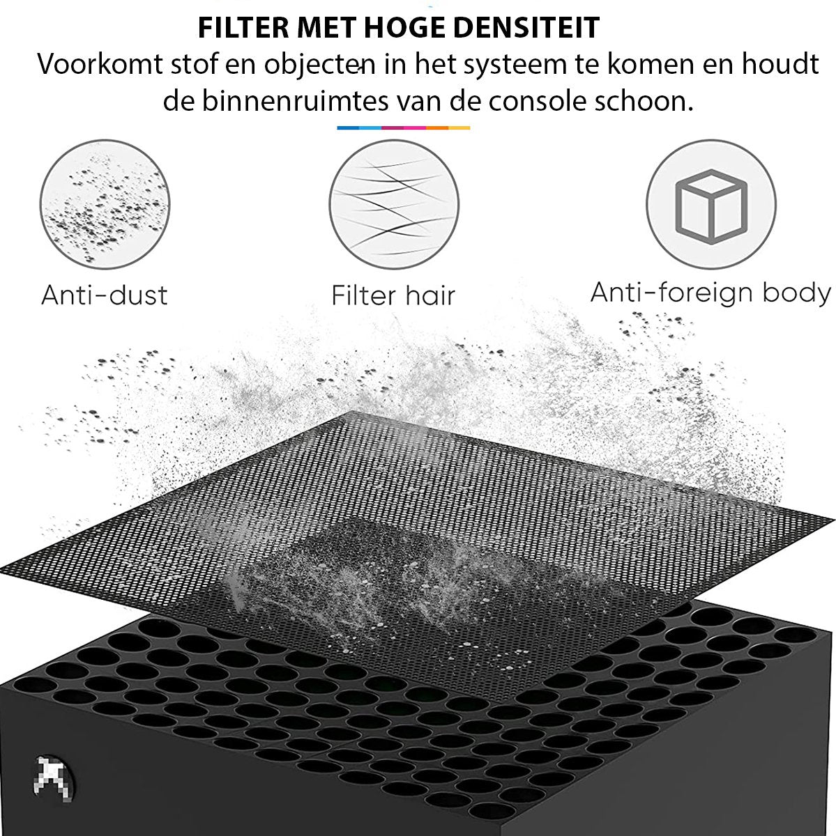 YONO Bescherming Accessoires Set geschikt voor Xbox Series X - Stof Filters - Thumb Grips Zwart en Rood