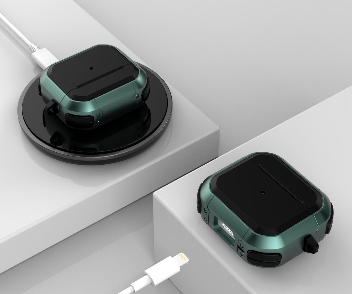 YONO Hoesje geschikt voor Airpods Pro 1/2 – Armor Hard Case – Groen