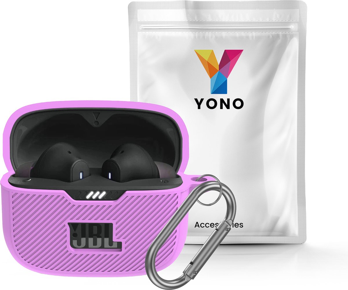 YONO Soft Case geschikt voor JBL Tune 230 NC TWS / T230NC - Hoesje met Clip - Paars