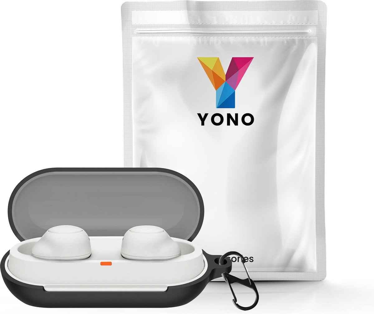 YONO Soft Case geschikt voor Sony WF-C700N - Hoesje met Clip - Zwart