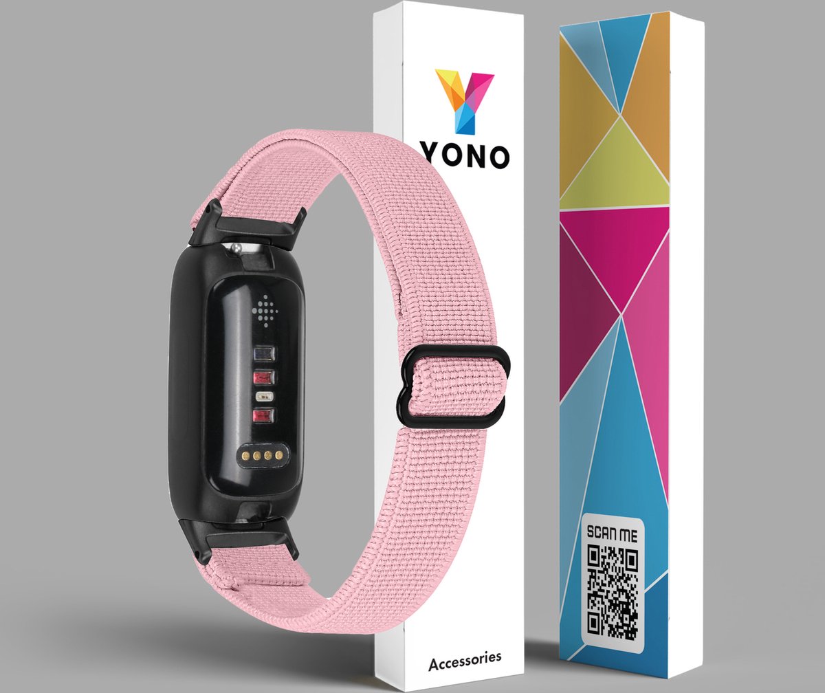 YONO Nylon Stretch Bandje geschikt voor Fitbit Inspire 3 - Roze