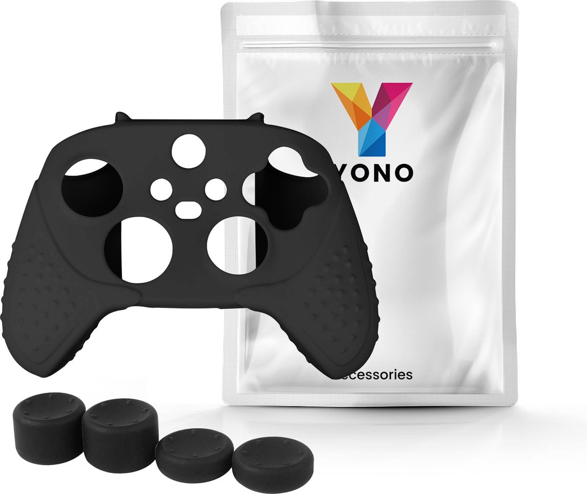 YONO Grip Skin geschikt voor Xbox Controller - Siliconen Hoesje - Case met Thumbnails voor Trigger Joystick - Zwart