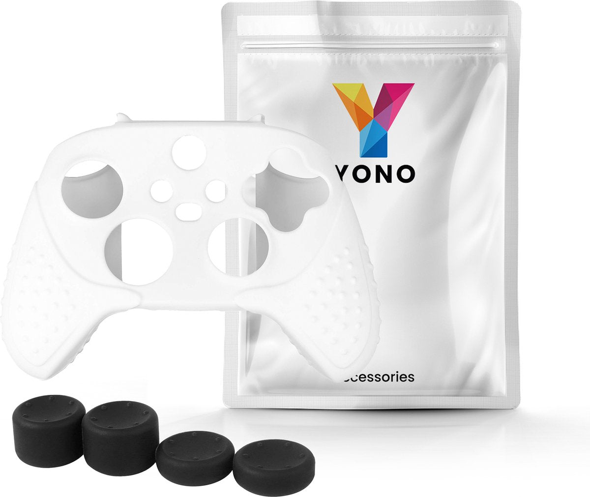 YONO Grip Skin geschikt voor Xbox Controller - Siliconen Hoesje - Case met Thumbnails voor Trigger Joystick - Wit