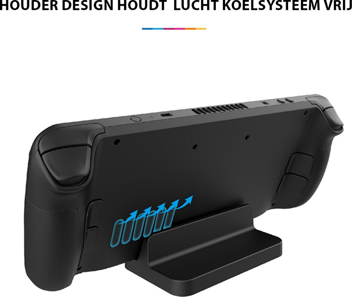 YONO Accessoires Set geschikt voor Valve Steam Deck / OLED - Case Opberghoes - Console Stand - Screen Protector - Siliconen Hoesje - Zwart