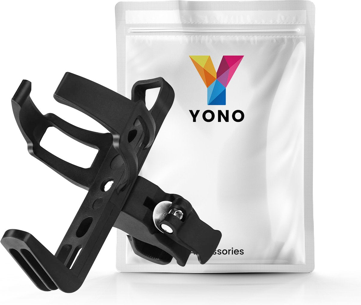 YONO Bidonhouder met Klem - Universeel geschikt voor Fiets / Racefiets / Mountainbike / Kinderwagen / Buggy - Flessen / Beker Houder Verstelbaar - Zwart
