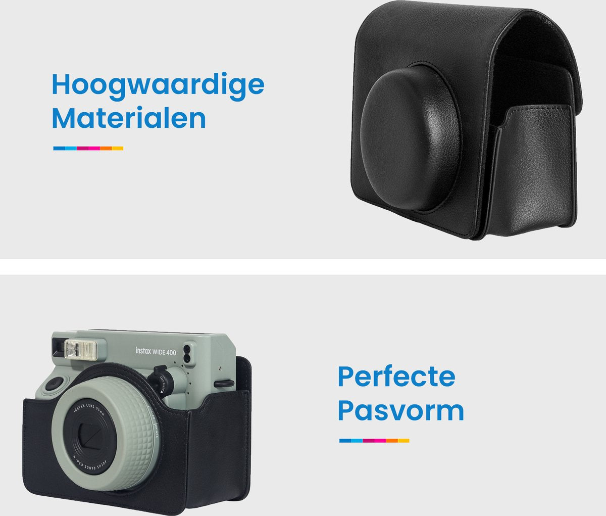 YONO Case geschikt voor Fujifilm Instax Wide 400 - Bescherm Hoes met Draagriem - Zwart