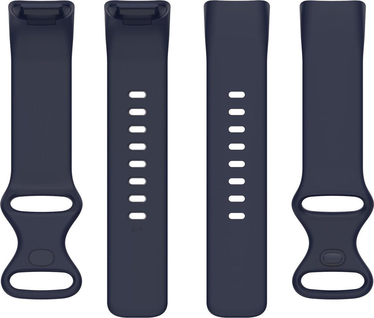 YONO Siliconen Bandje geschikt voor Fitbit Charge 5 / 6 - Donkerblauw - Small