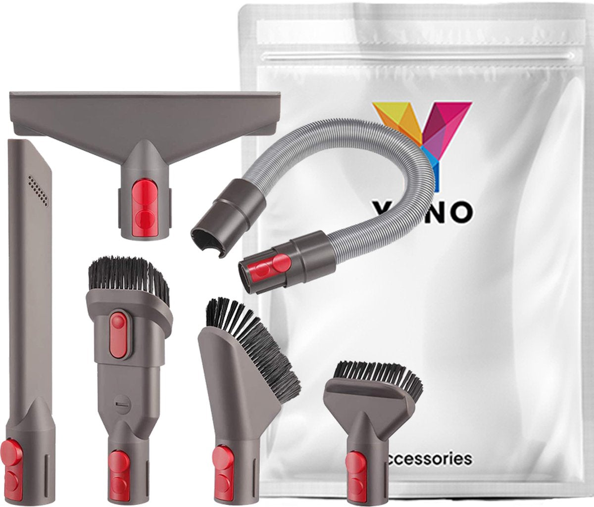YONO Opzetstuk Accessoires Set geschikt voor Dyson V15 / V11 / V10 / V8 / V7 / V6 - Stofzuiger Mondstuk - Zuigmond - Parket Borstel - 6 Onderdelen