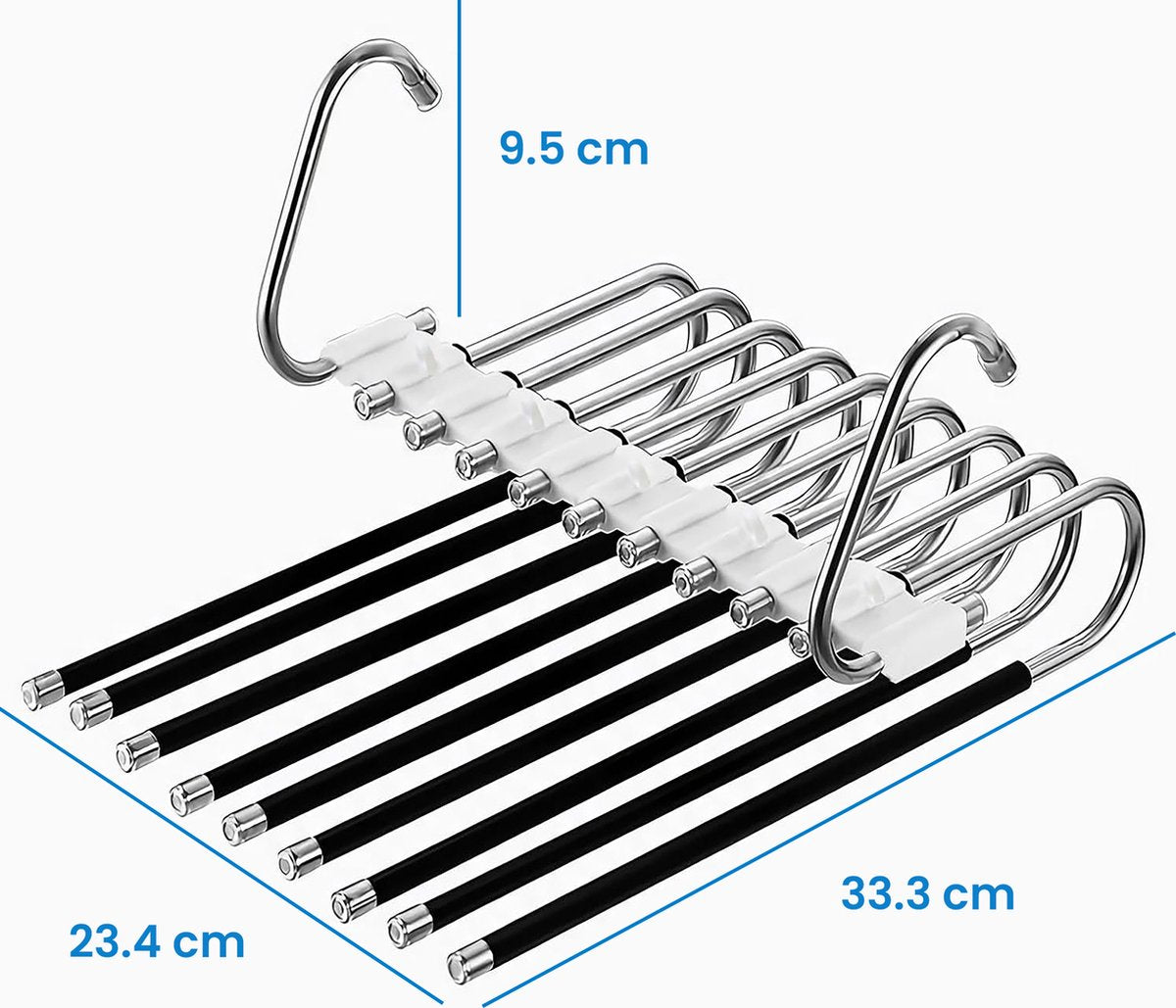 YONO Broekhanger Ruimtebesparend - Kledinghangers Broeken - Broekenhangers - 9 in 1 Hangers