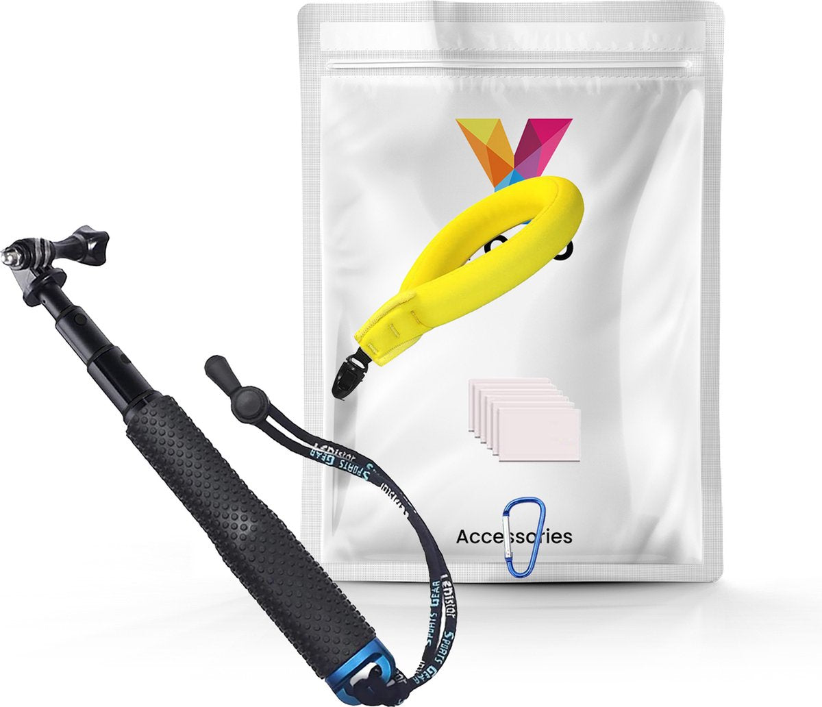 YONO Stick en Camera Float Accessoires Set geschikt voor GoPro - inclusief Anti Fog Inserts - 9in1