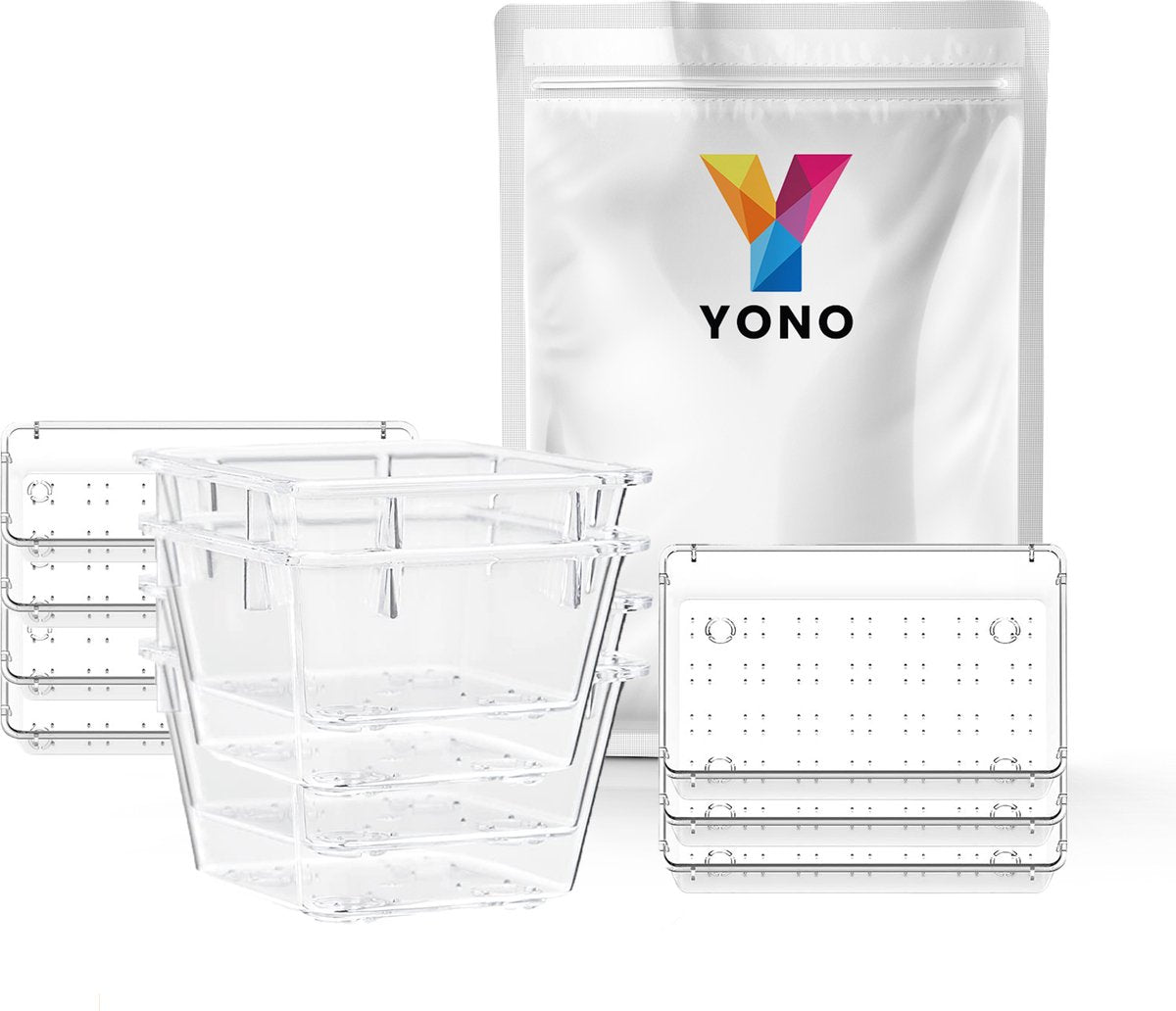 YONO Lade Organizer Bakjes - Opbergsysteem Verdeler Multifunctioneel - Keuken - Make Up Lades - Badkamer - Bureau - Gereedschap - Transparant - 25 stuks