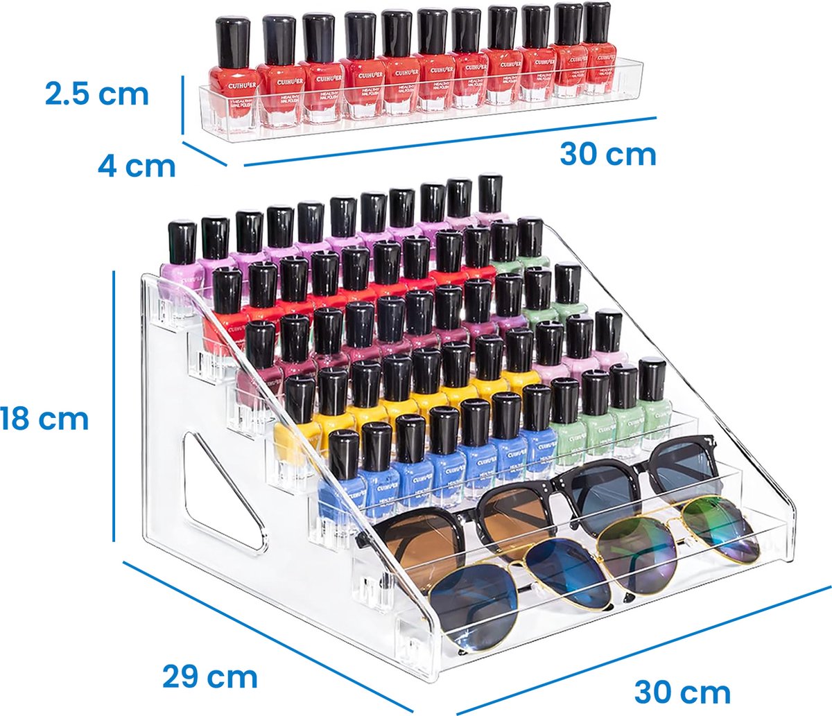YONO Nagellak Organizer - Opbergen Display Rek - Transparant