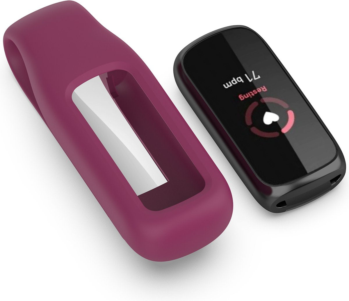 YONO Siliconen Clip Case geschikt voor Fitbit Luxe - Hoesje - Paars