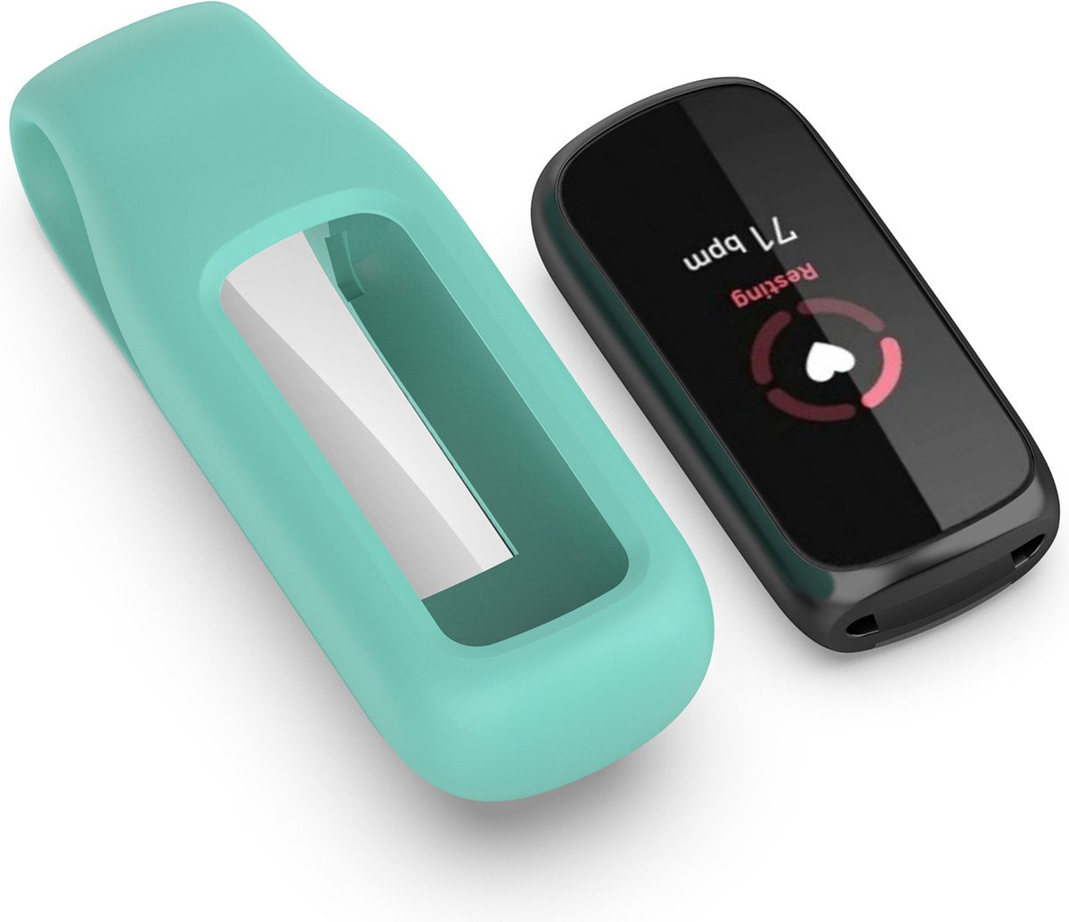 YONO Siliconen Clip Case geschikt voor Fitbit Luxe - Hoesje - Turquoise