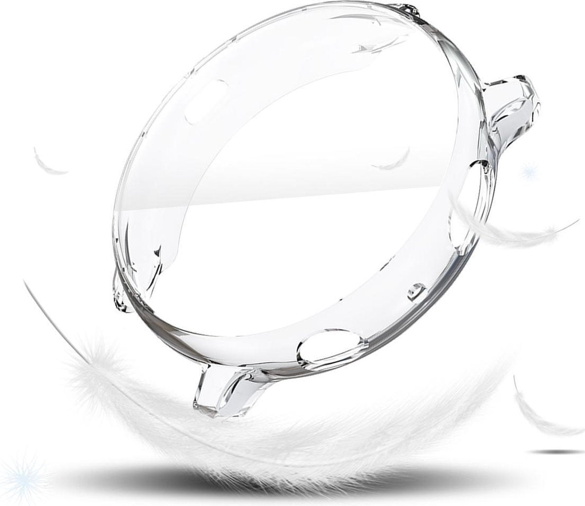 YONO Full Cover Bumper geschikt voor Samsung Galaxy Watch Active 2 44mm – Siliconen Case Screenprotector Hoesje – Transparant