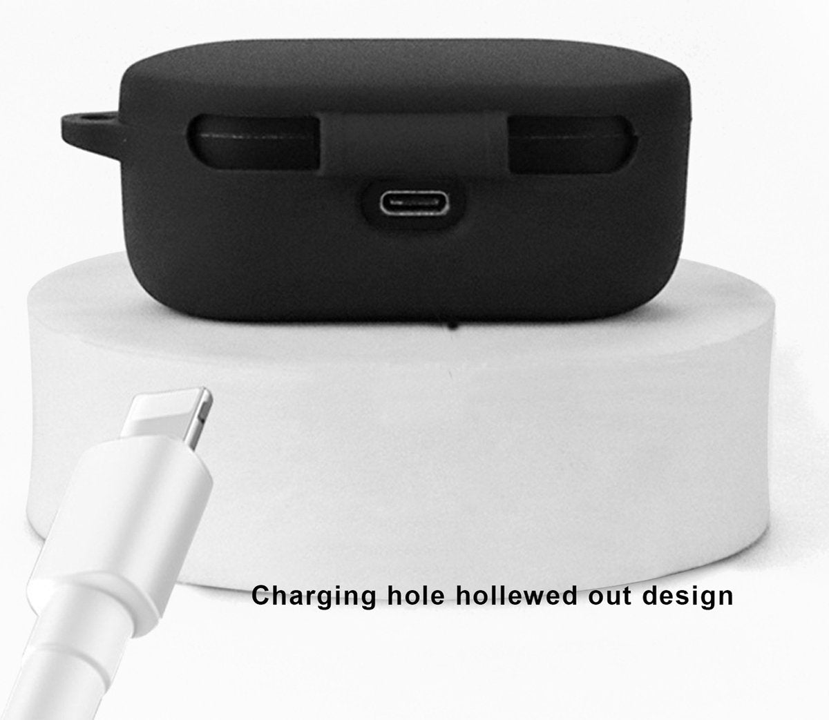 YONO Soft Case geschikt voor Denon PerL Pro / PerL Earbuds - Siliconen Hoesje - Zwart