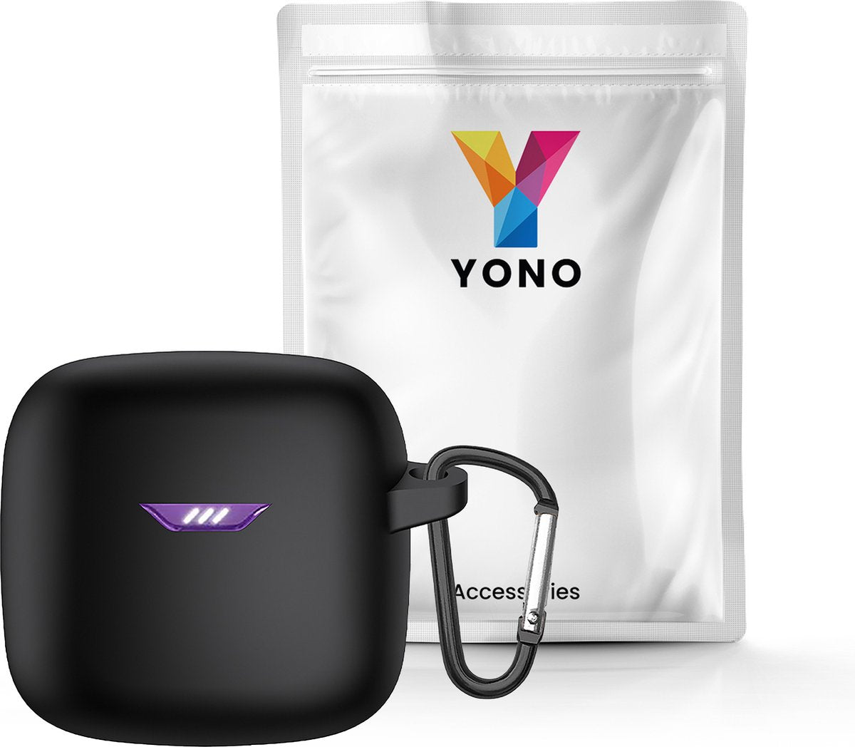 YONO Soft Case geschikt voor JBL Tune Flex - Siliconen Hoesje met Clip - Zwart