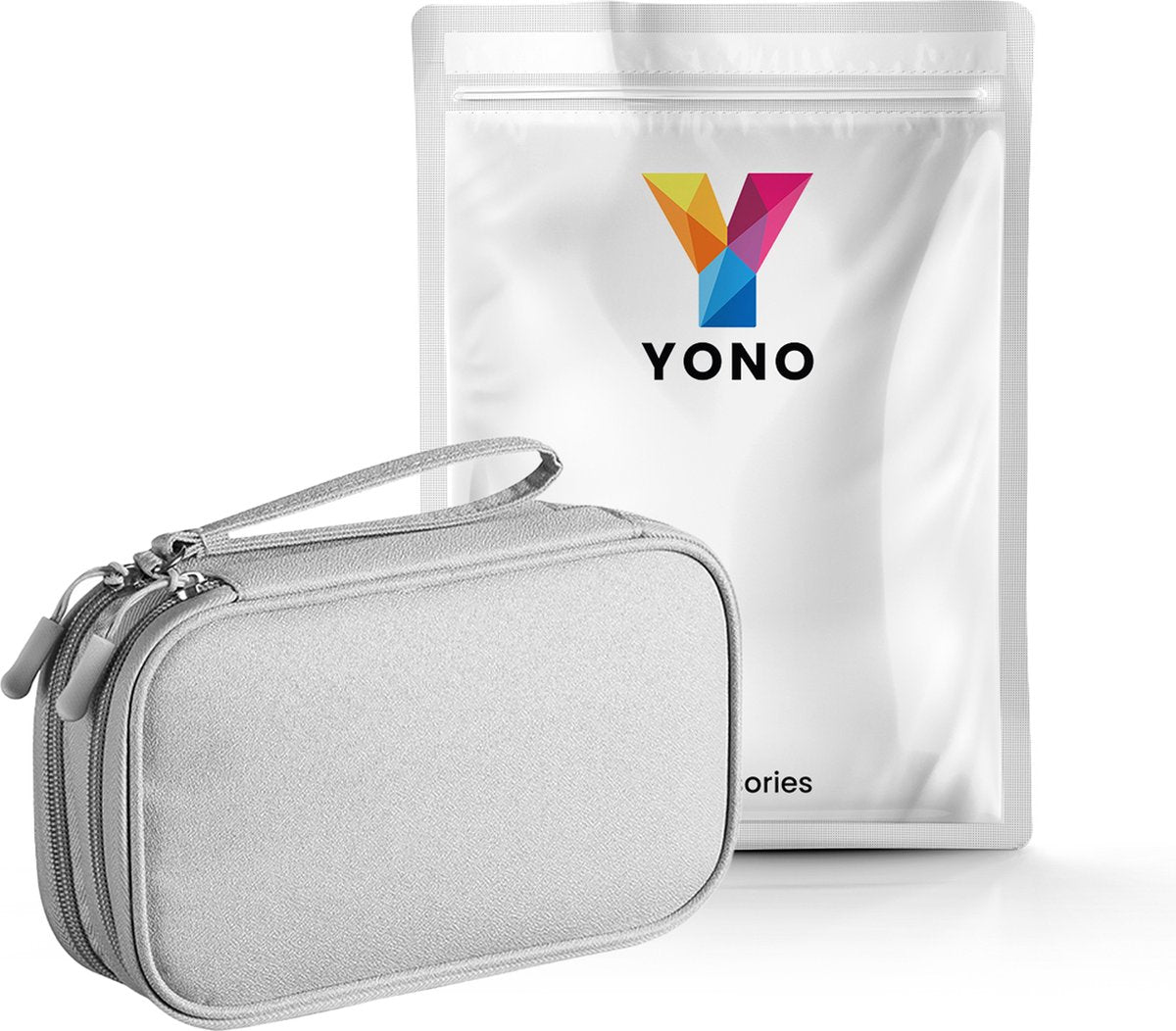 YONO Kabel Organiser Tas Small - Compacte Kabeltas - Opbergtas voor Elektronica en Accessoires - Etui Organizer Case - Lichtgrijs