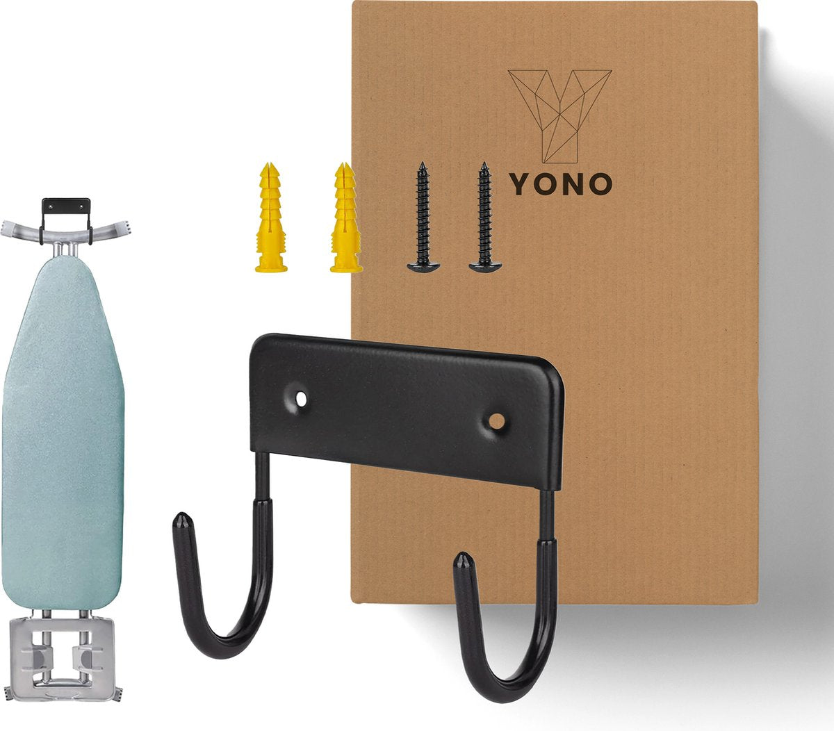 YONO Strijkplank Ophangsysteem - Ophangen Houder Haak - Zwart