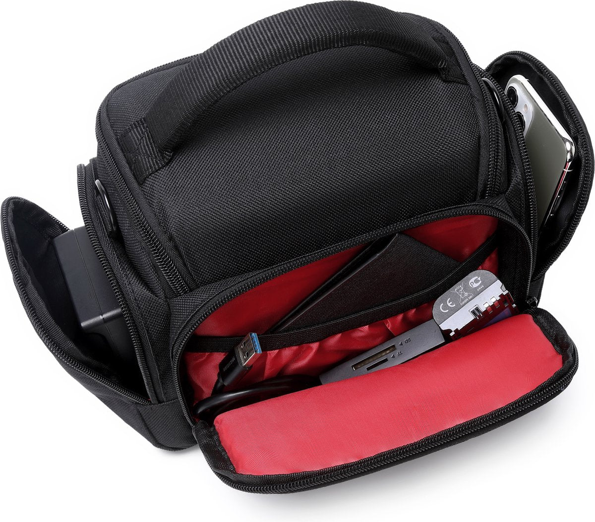 YONO Cameratas Spiegelreflexcamera Large – geschikt voor Nikon / Canon / Sony / DSLR Camera – Luxe Foto Tas - Schoudertas - Case - Zwart