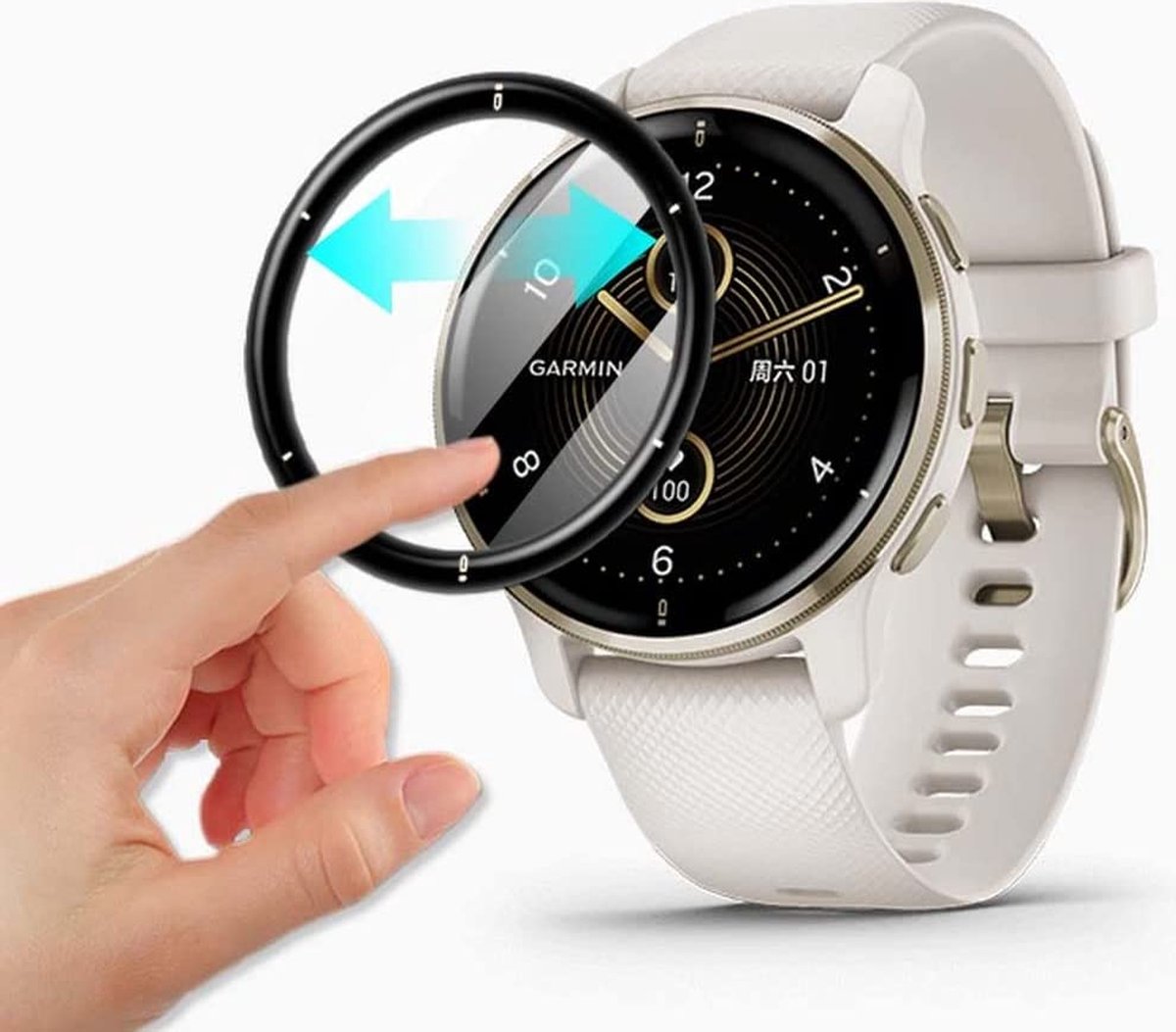 YONO Screen Protector Set geschikt voor Garmin Venu 2 Plus - 3 Stuks