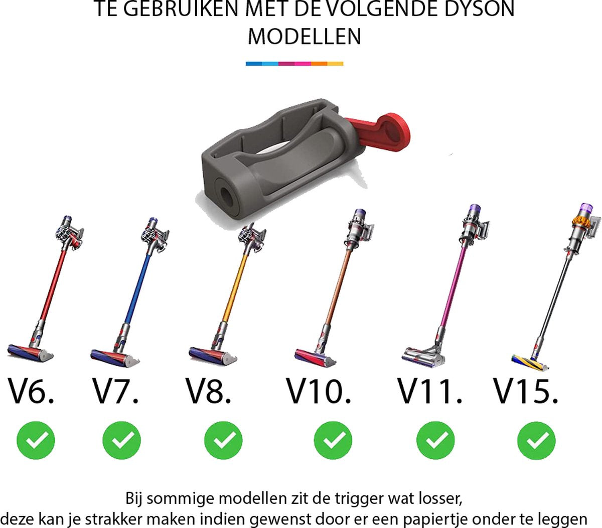 YONO Trigger Aan/Uit Knop geschikt voor Dyson V15 / V11 / V10 / V8 / V7 / V6 - Schakelaar Vergrendeling - Handige Accessoires en Onderdelen voor Steelstofzuiger - Handgreep Clip