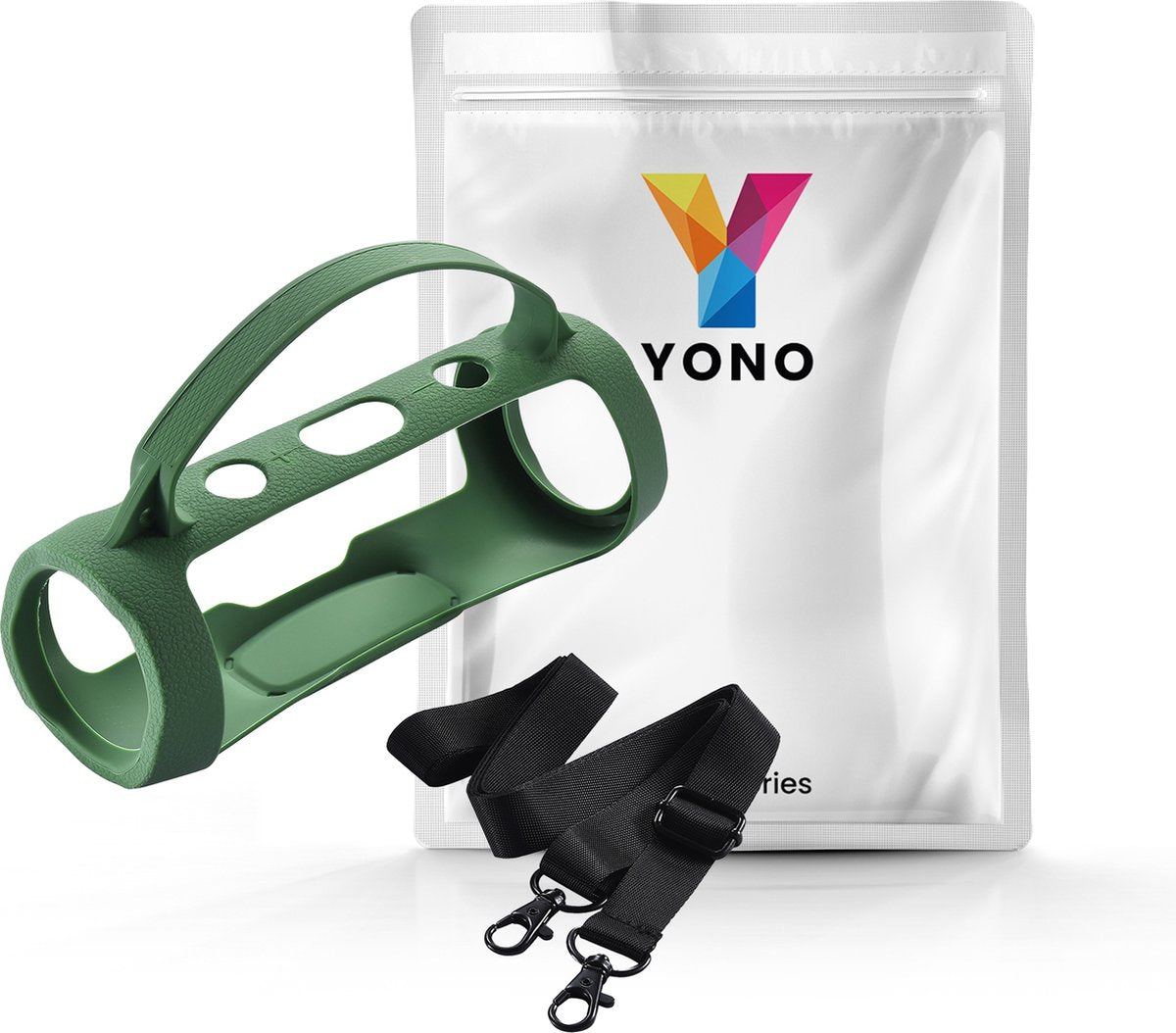YONO Siliconen Hoes geschikt voor JBL Charge Essential 2 - Case met Draagriem en Handvat - Beschermhoes - Donkergroen