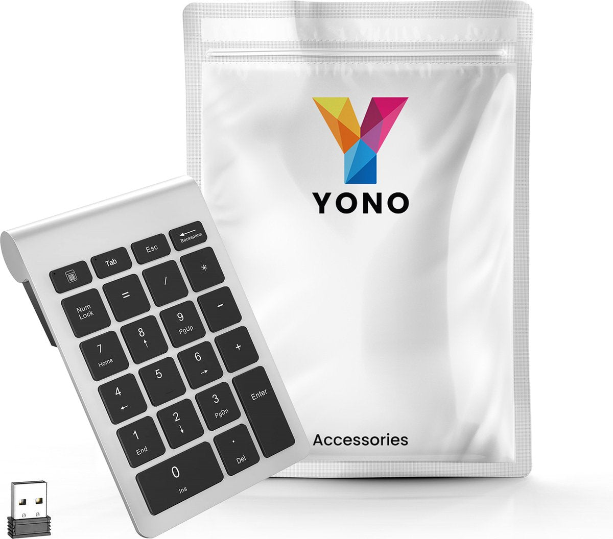 YONO Numpad Draadloos - Numeriek Toetsenbord - Keypad 2.4 ghz - Zilver