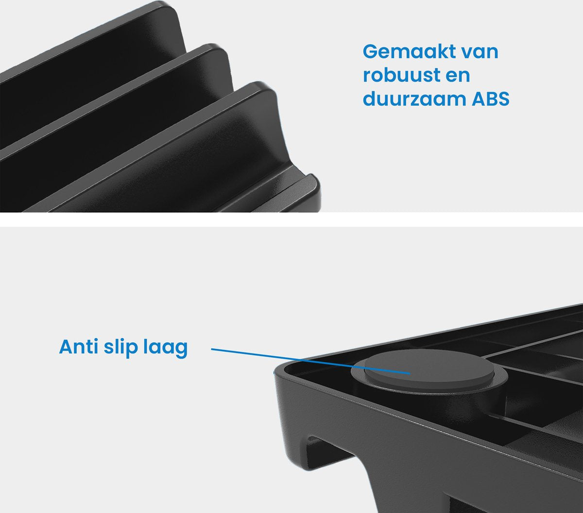 YONO ABS Laptop Standaard Verticaal XL – Verticale Houder voor Bureau / Tablet / Telefoon / Macbook - Zwart