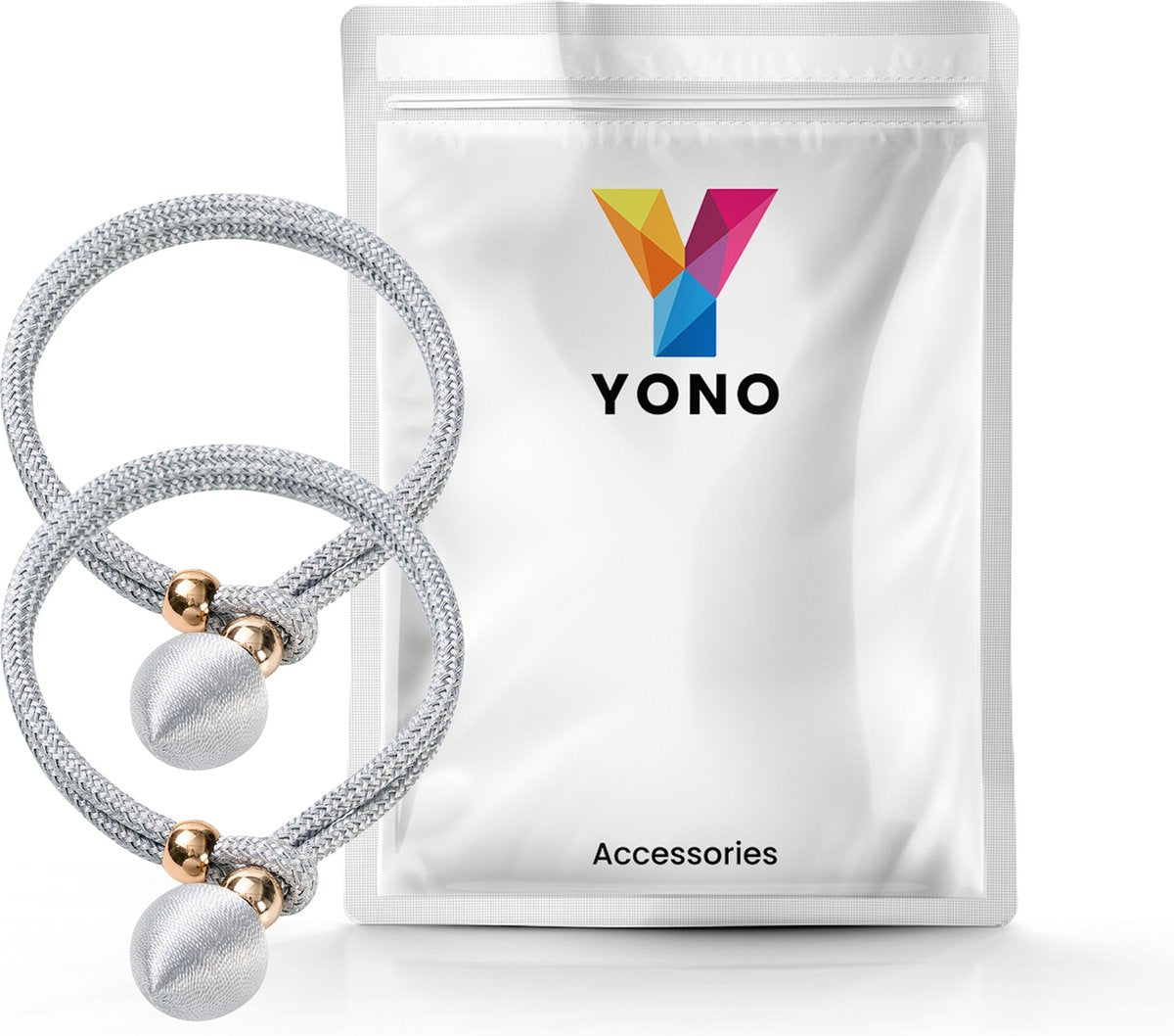 YONO Luxe Gordijn Houder - Gordijn Embrasse Modern - Gordijnbinder Touw - 2 Stuks - Grijs