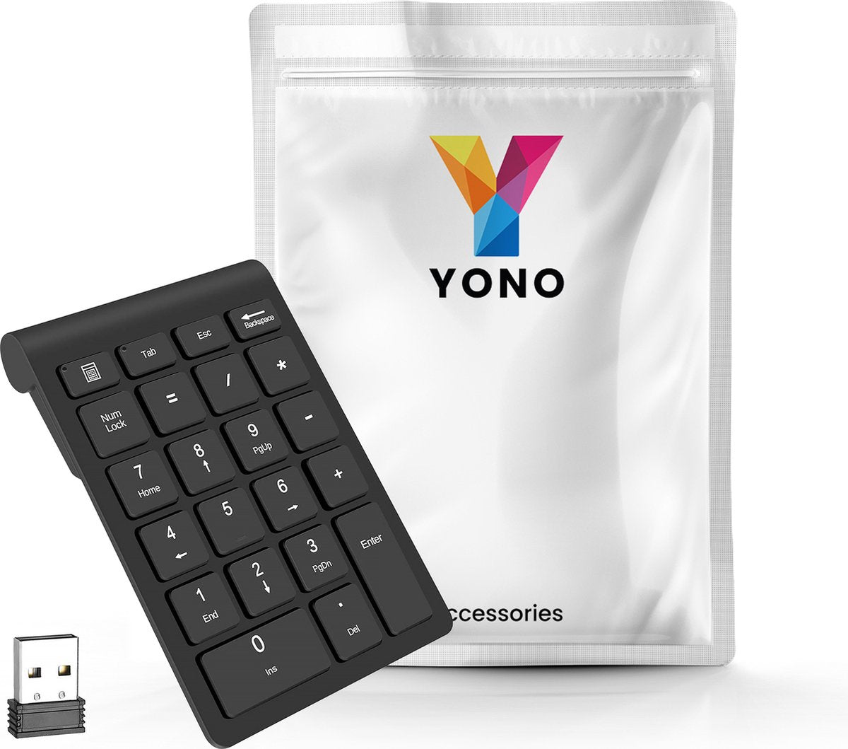 YONO Numpad Draadloos - Numeriek Toetsenbord - Keypad 2.4 ghz - Zwart