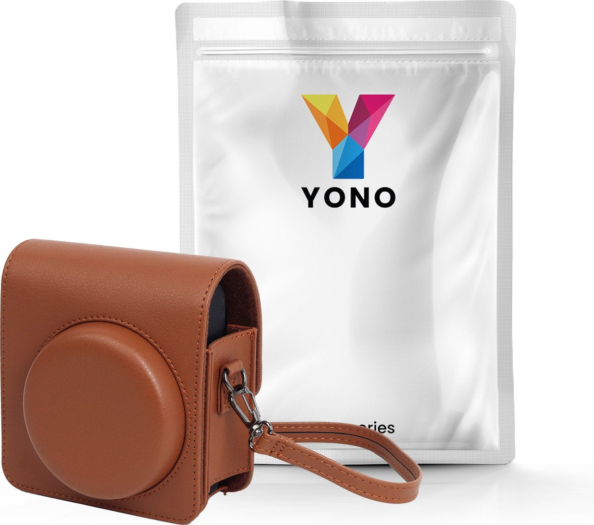 YONO Case geschikt voor Fujifilm Instax Mini 99 - PU Leer Hoesje met Schouderriem - Bruin