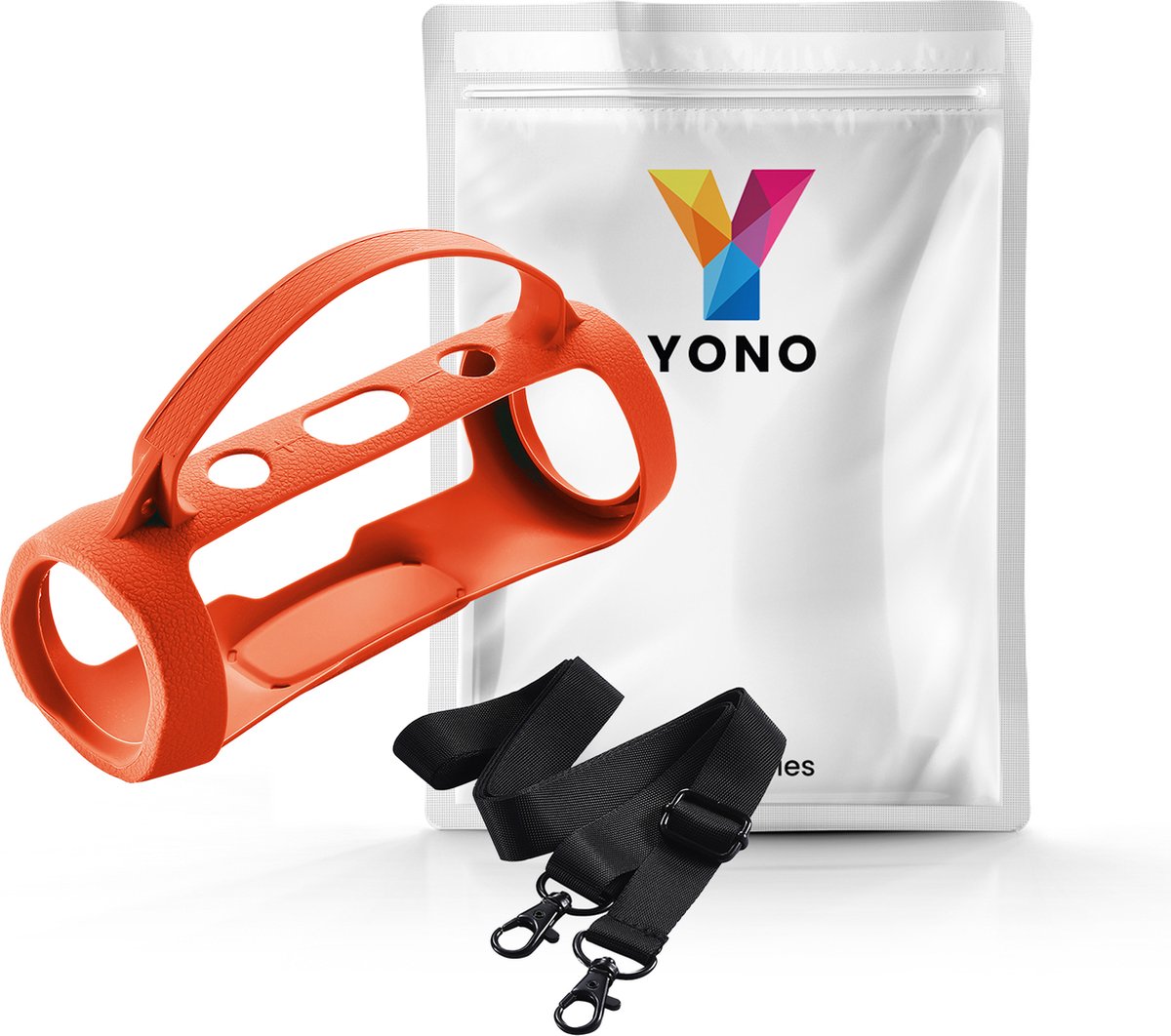 YONO Siliconen Hoes geschikt voor JBL Charge Essential 2 - Case met Draagriem en Handvat - Beschermhoes - Oranje