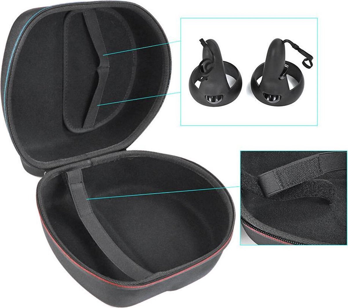 YONO Case geschikt voor Meta Quest 3 / 2 – Opberghoes Accessoires Oculus Koffer – Zwart