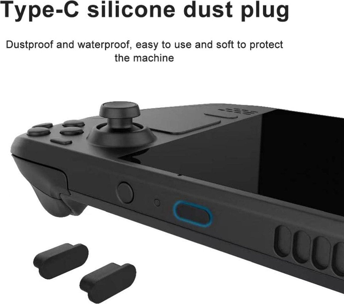 YONO Bescherming Accessoires Set geschikt voor Valve Steam Deck / OLED - Thumb Grips - Dust Plugs - Carbon Skins - Zwart