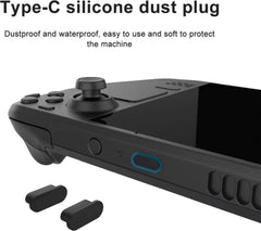 YONO Bescherming Accessoires Set geschikt voor Valve Steam Deck / OLED - Thumb Grips - Dust Plugs - Carbon Skins - Zwart