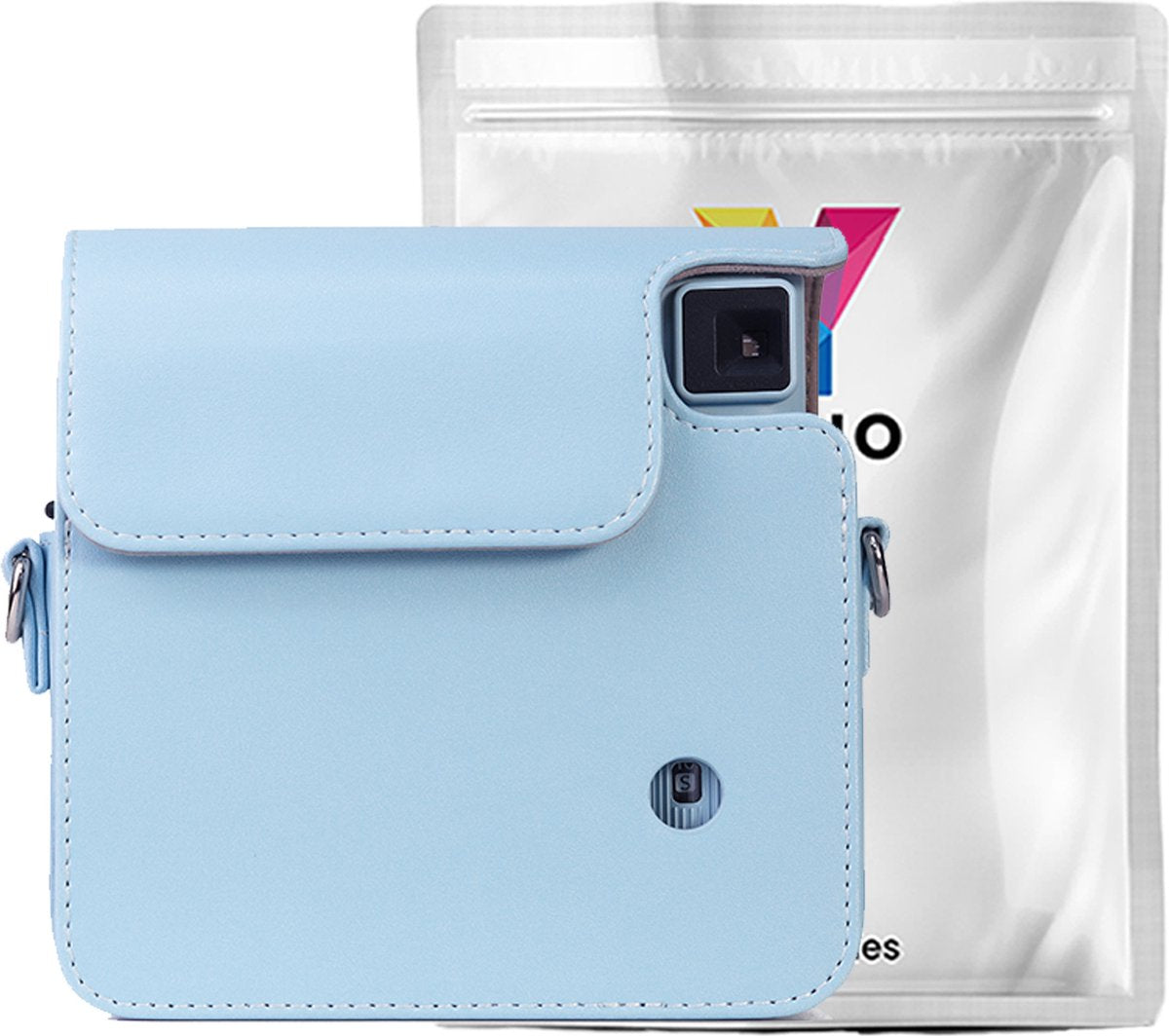 YONO Case geschikt voor Fujifilm Instax Square SQ1 - Hoes met Draagriem - Cameratas - Lichtblauw