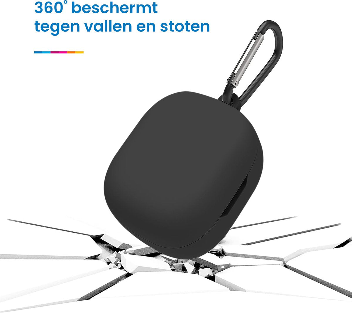 YONO Soft Case geschikt voor JBL Wave 300TWS - Hoesje met Clip - Zwart