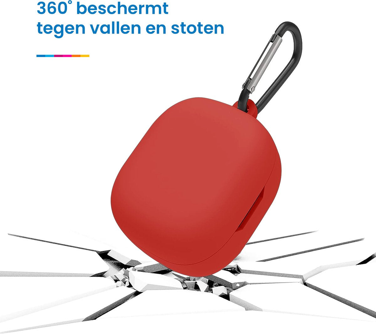 YONO Soft Case geschikt voor JBL Wave 300TWS - Hoesje met Clip - Rood