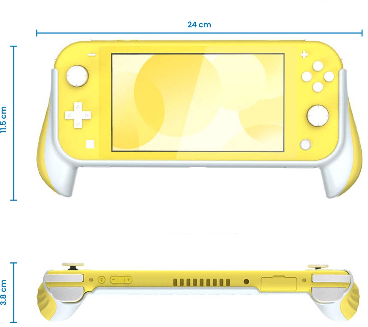 YONO Controller Case geschikt voor Nintendo Switch LITE - Ergonomische Grip Console Hoesje - Beschermhoes Accessoires - Geel