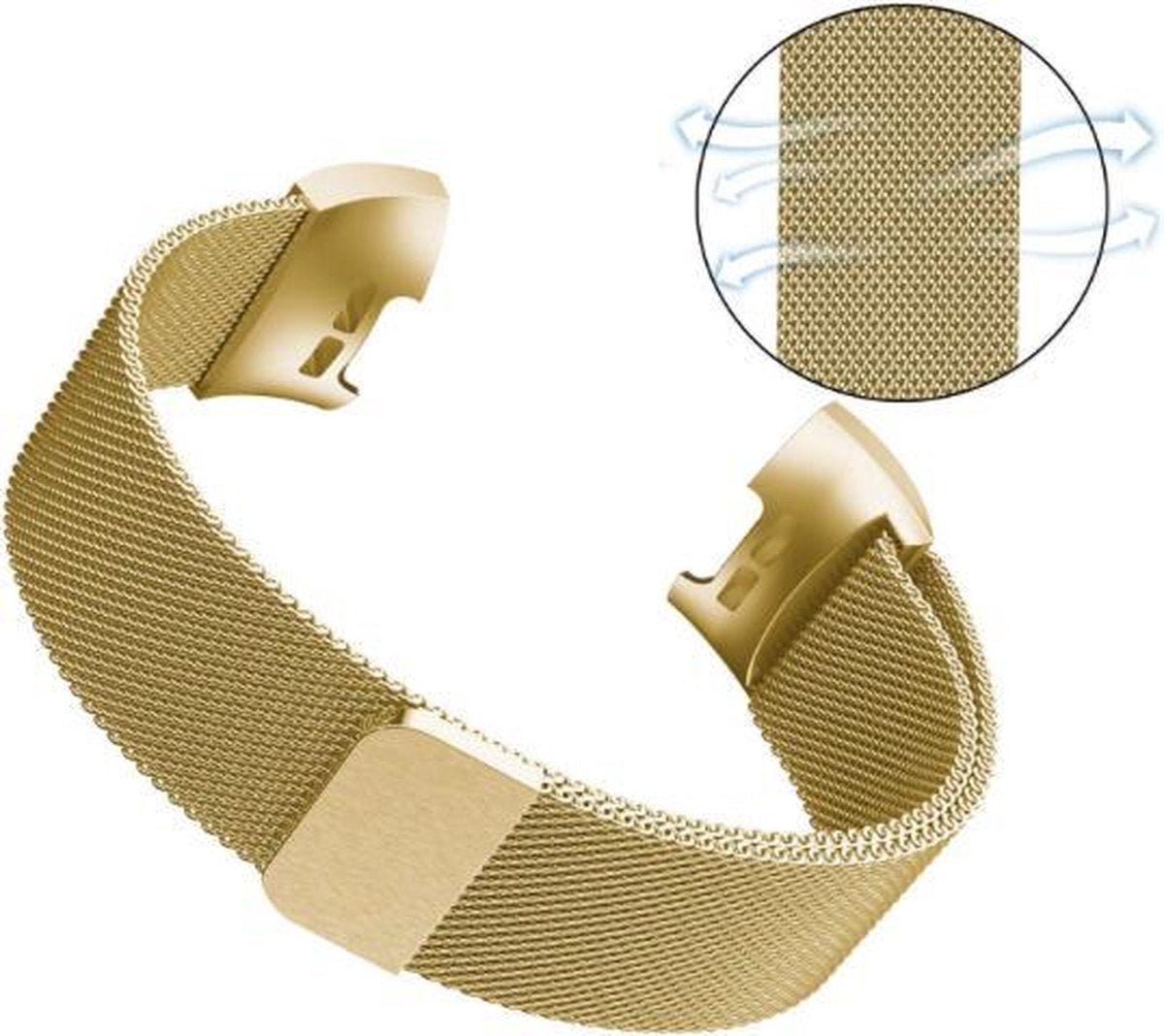 YONO Bandje geschikt voor Fitbit Charge 4 – Charge 3 – Milanees – Goud - Large