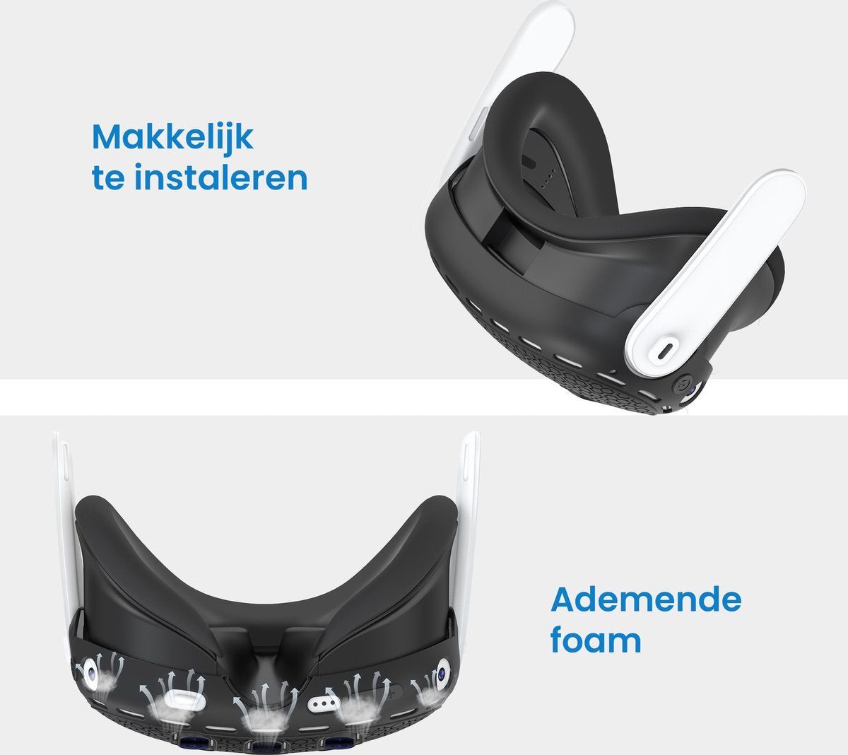 YONO Elite Strap geschikt voor Meta Quest 3 - Verstelbare Strap Hoofdband met VR Cover - Oculus 3D Bril Accessoires