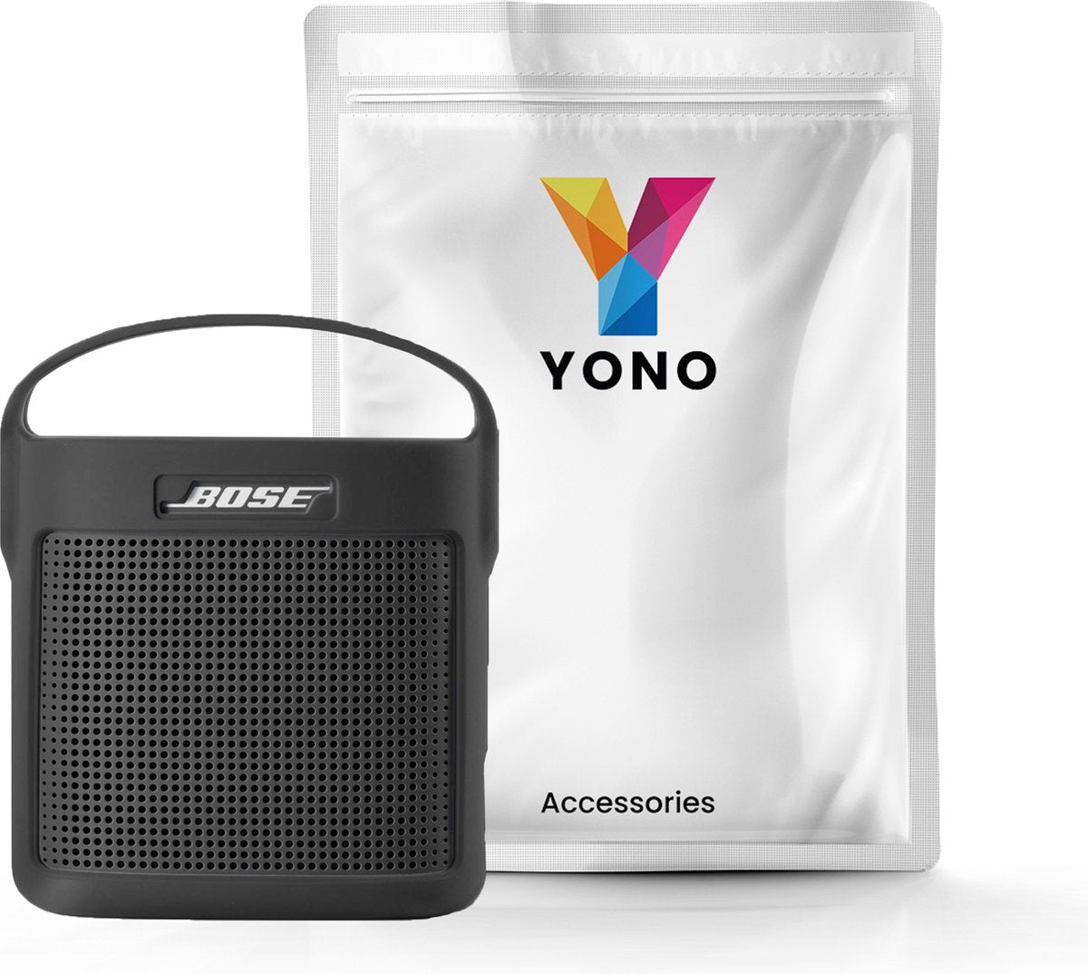 YONO Siliconen Hoes geschikt voor Bose Soundlink Color II – Case met Handvat – Beschermhoes - Zwart