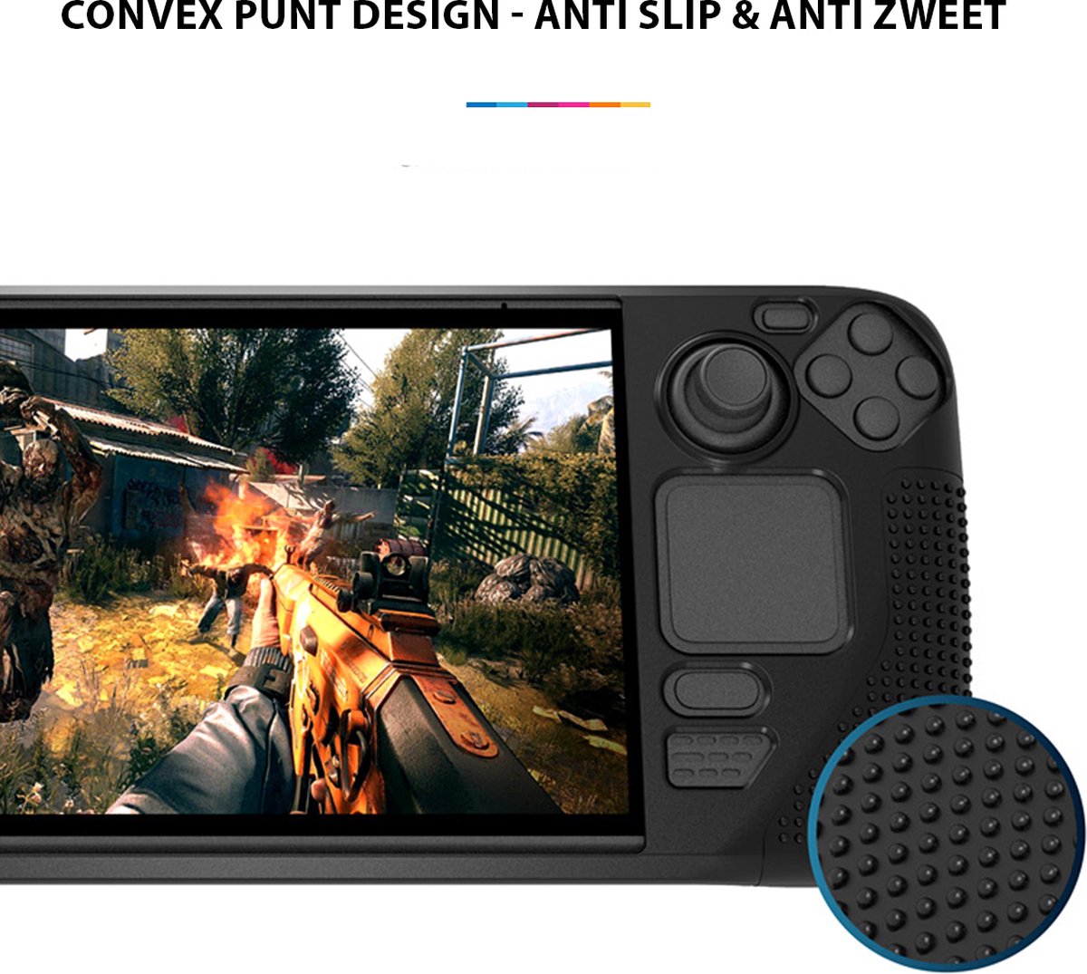 YONO Accessoires Set geschikt voor Valve Steam Deck / OLED - Case Opberghoes - Console Stand - Screen Protector - Siliconen Hoesje - Zwart