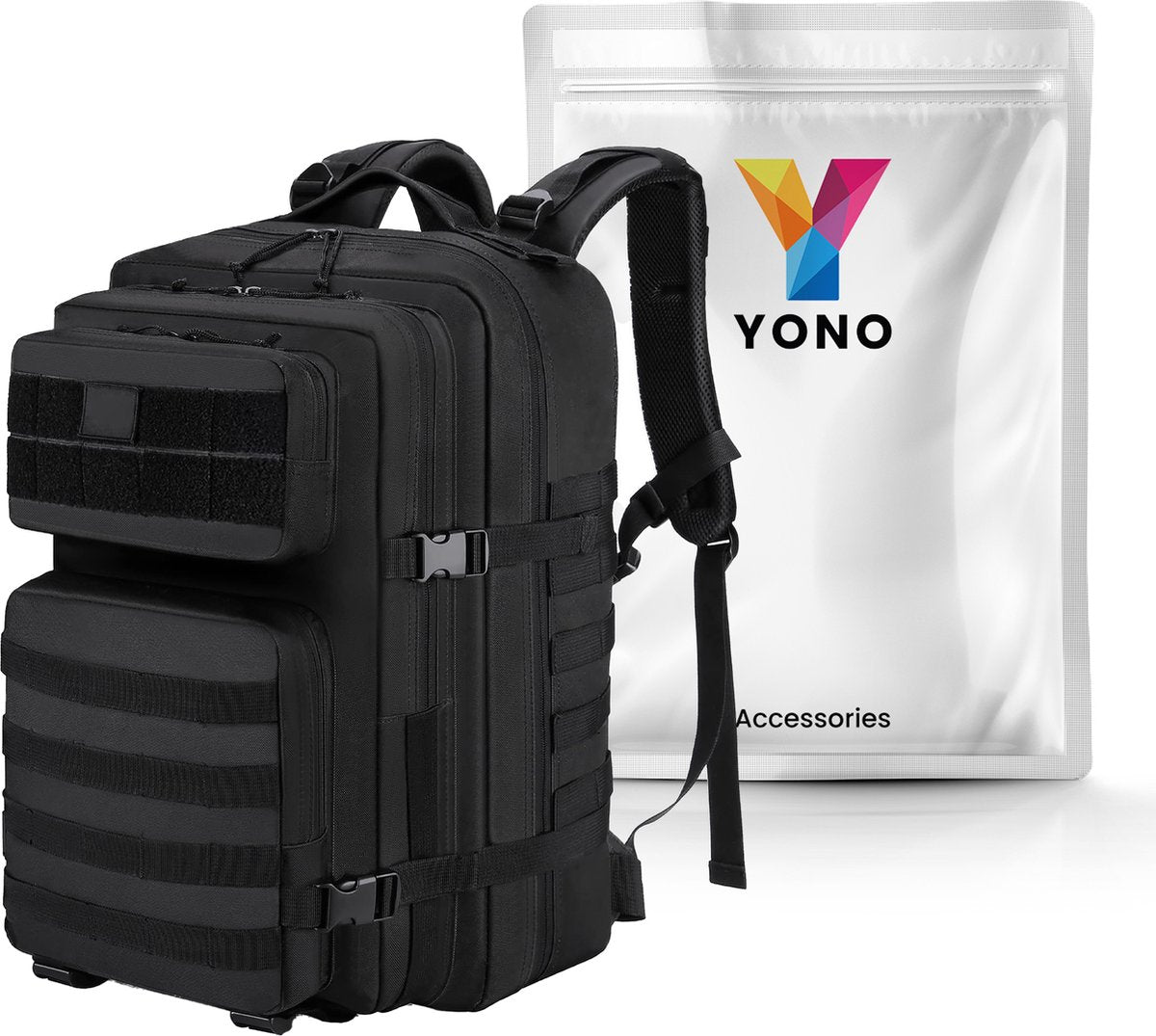 YONO Tactical Backpack Militaire Rugzak - Tactische Wandelrugzak Leger - 45L - Zwart